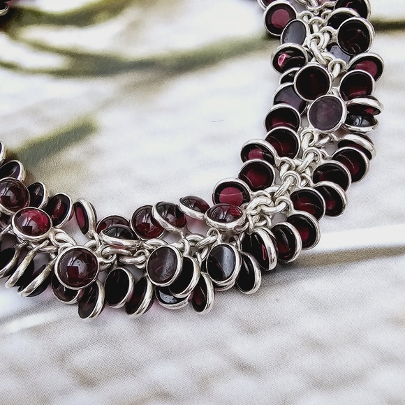 Silpada Sterling Silver Garnet Stone Cha Cha Bracelet B1049 - Picture 4 of 16